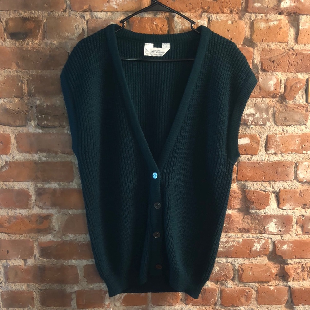 Vintage Forest Green Sweater-Vest